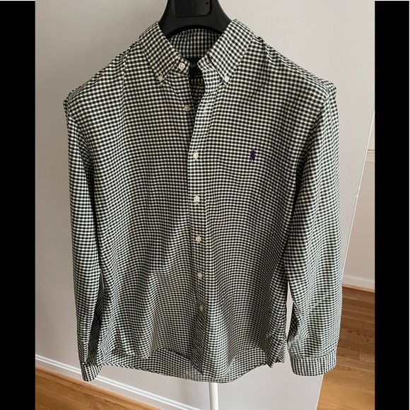 Polo Ralph Lauren green / white Oxford shirt - Picture 1 of 5
